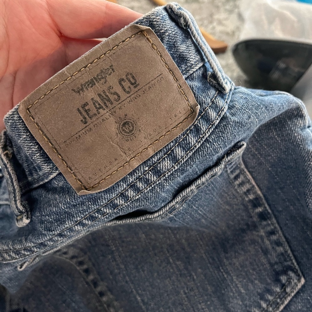 Wrangler x Vintage Reworked Upcycled Pieced Denim Midi Skirt Plus Size - Picture 9 of 10